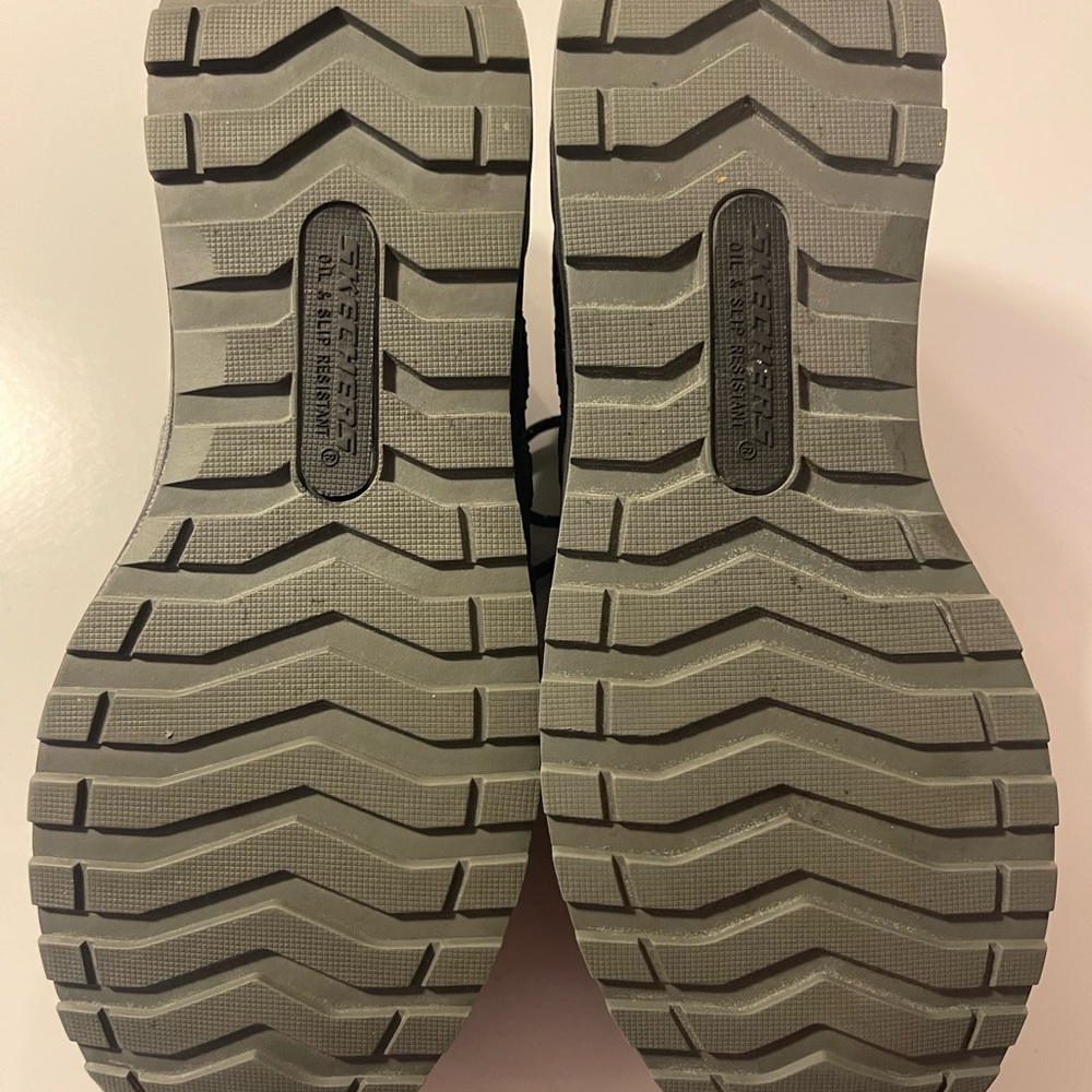 3/$30 Skechers Bulkin Lyndale Gray Mesh Industrial Workshoe Gray with Blue - Picture 5 of 7